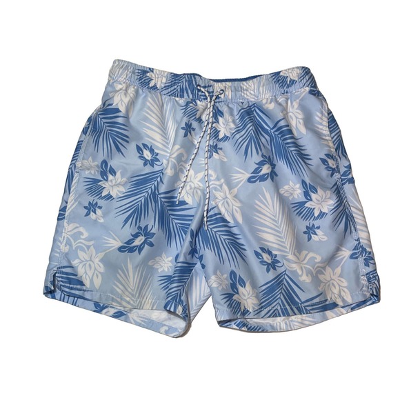 GOODFELLOW &CO Men’s M Swim Trunks Blue Tropical Polyester - Picture 1 of 5